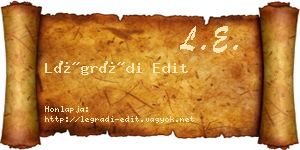Légrádi Edit névjegykártya